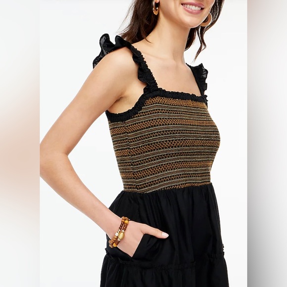 NWT JCrew Factory Smocked tiered mini dress - Picture 3 of 7